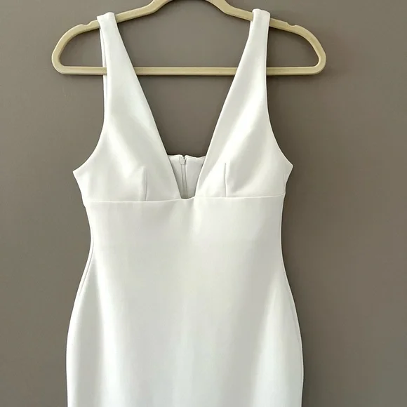 BEC & BRIDGE Ivory Iris V-Neck Stretchy Midi Dress Size 8 - Picture 4 of 15